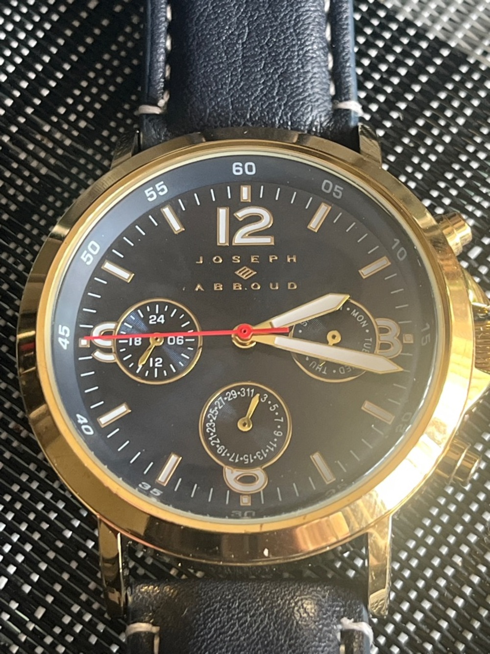 Joseph Abboud Black Dial Gold-Tone Men's Chronograph Watch